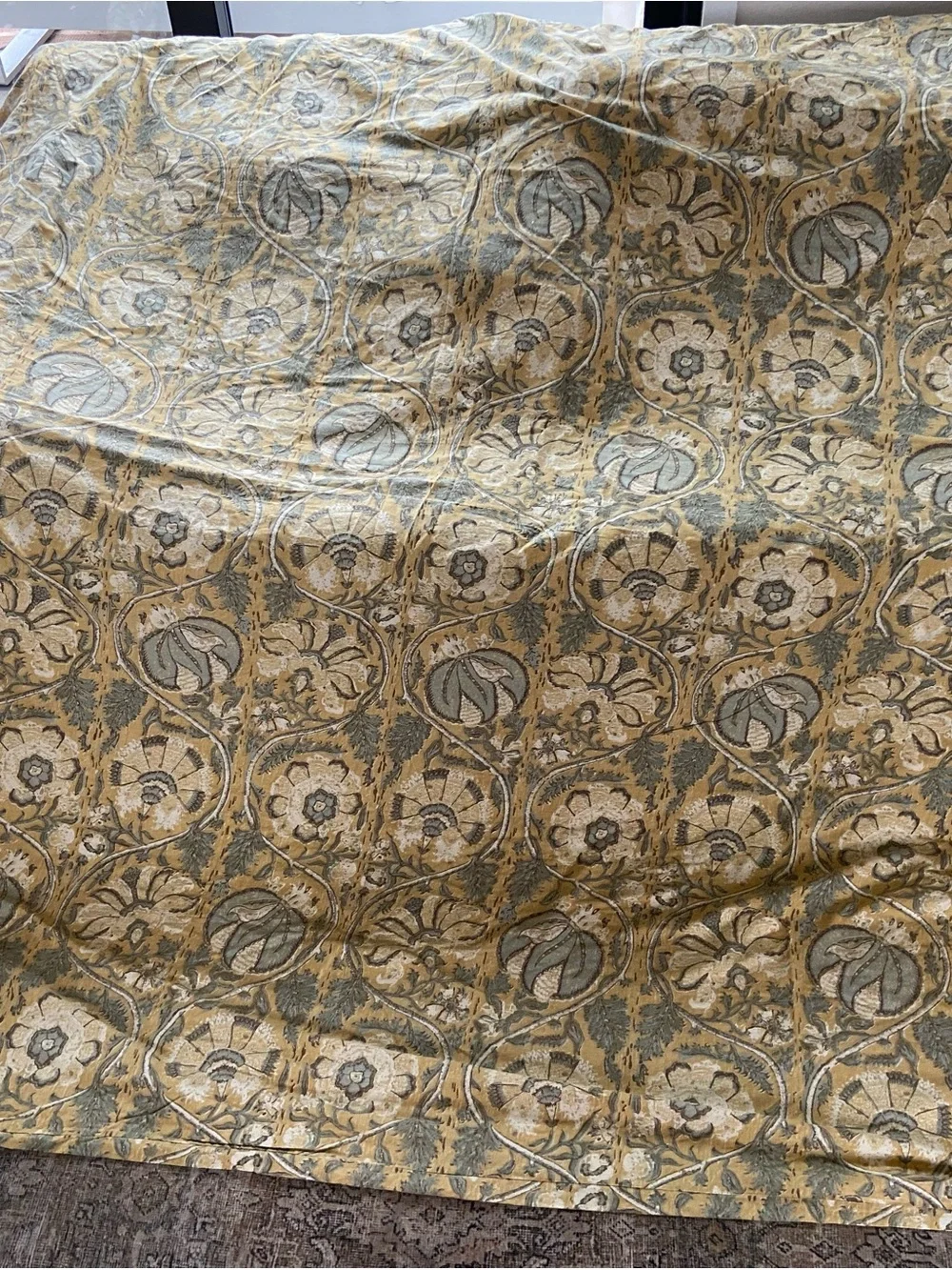Pottery Barn Penelope Kalamkari Palampore Duvet Cover 100% cotton yellow floral